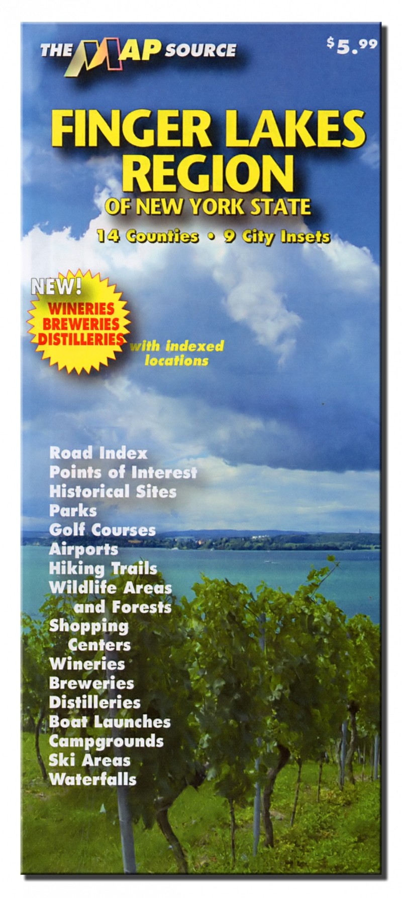 Topographical Map of Finger Lakes Region